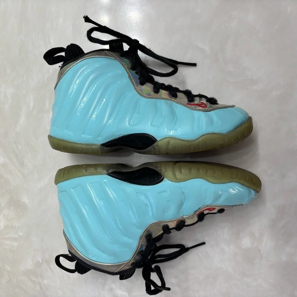 Aqua Iridescent Foamposite Sneakers | Nike Little Posite Pro 12.5
